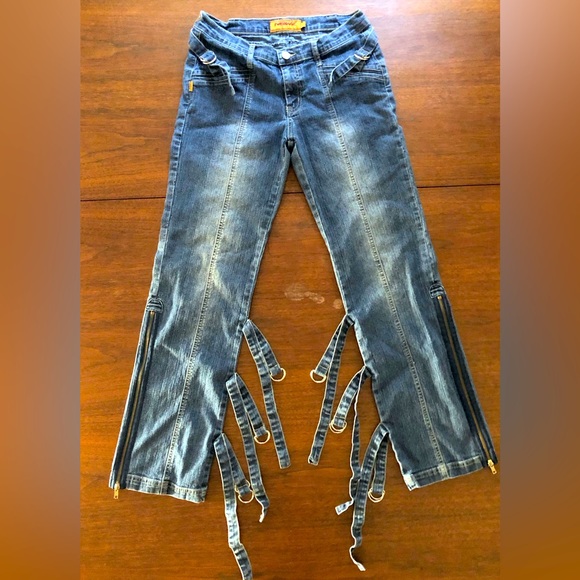 FunHouse Jeans Vintage Funhouse Jeans Flare Ankle Zipper Bondage